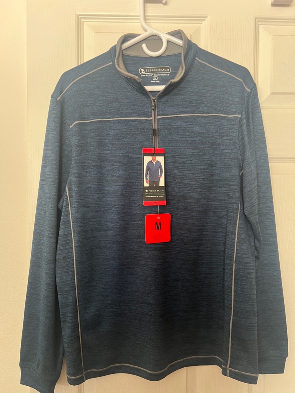 Pebble Beach Blue Heather Quarter-Zip Pullover